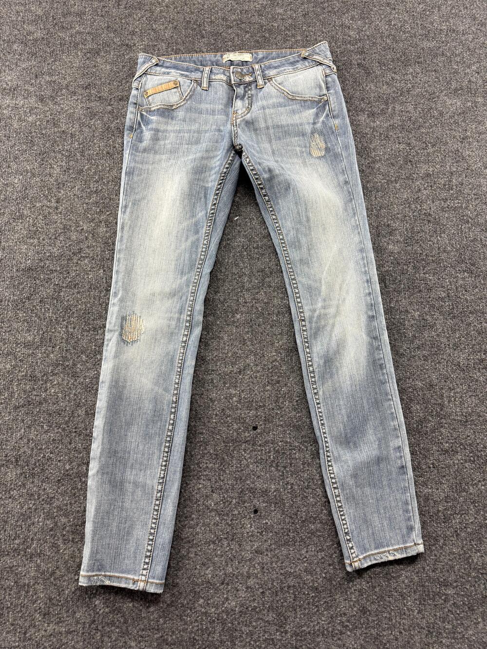Free People Jeans Womens 27 Light Wash Blue Distressed Slim Skinny Denim Pants